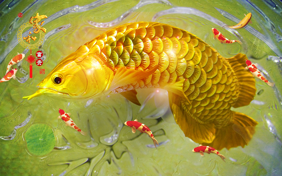 Tranh gạch men 3D cá chép vàng