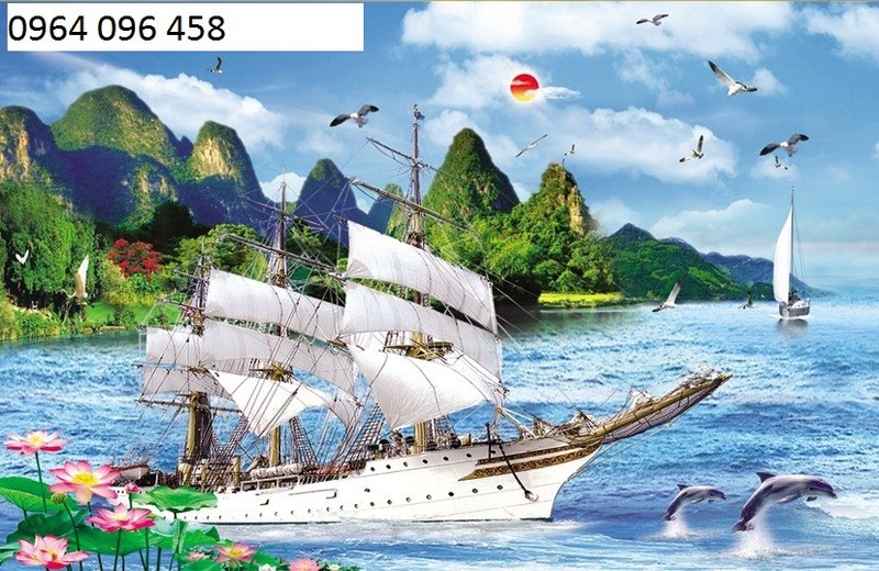Thuận buồm xuôi gió - tranh gạch 3D