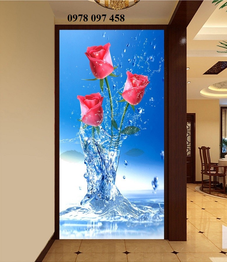 Tranh gạch 3D - tranh hoa hồng