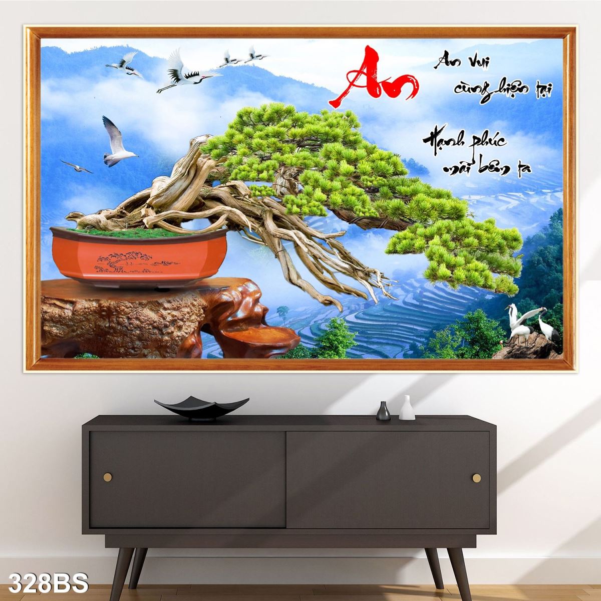 Bộ tranh cây cảnh bonsai ốp tường