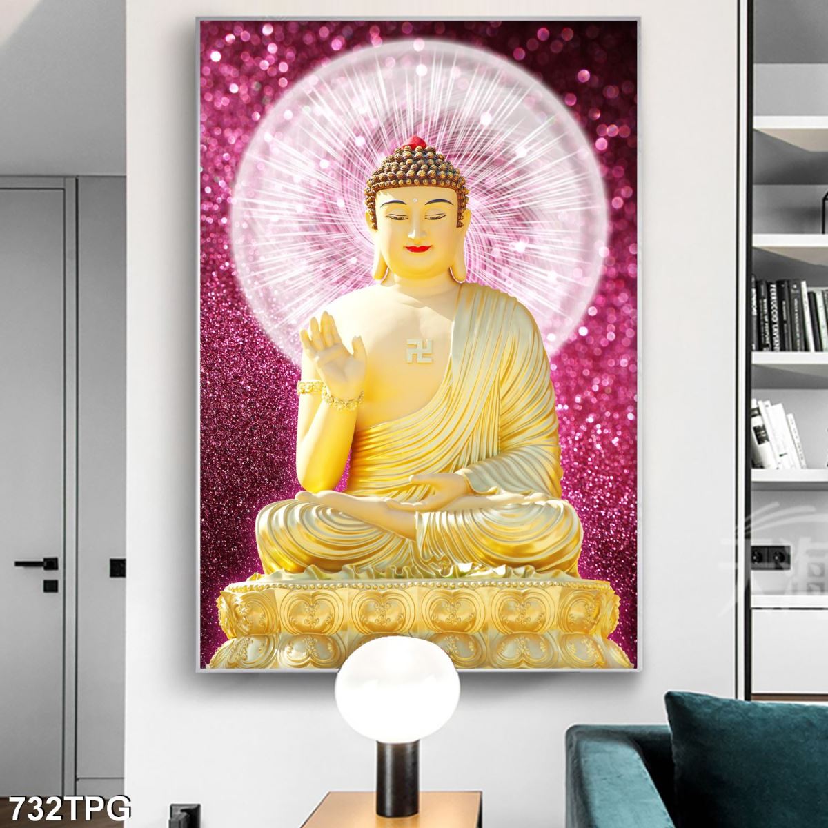 Tranh phòng thờ Phật - gạch tranh 3D