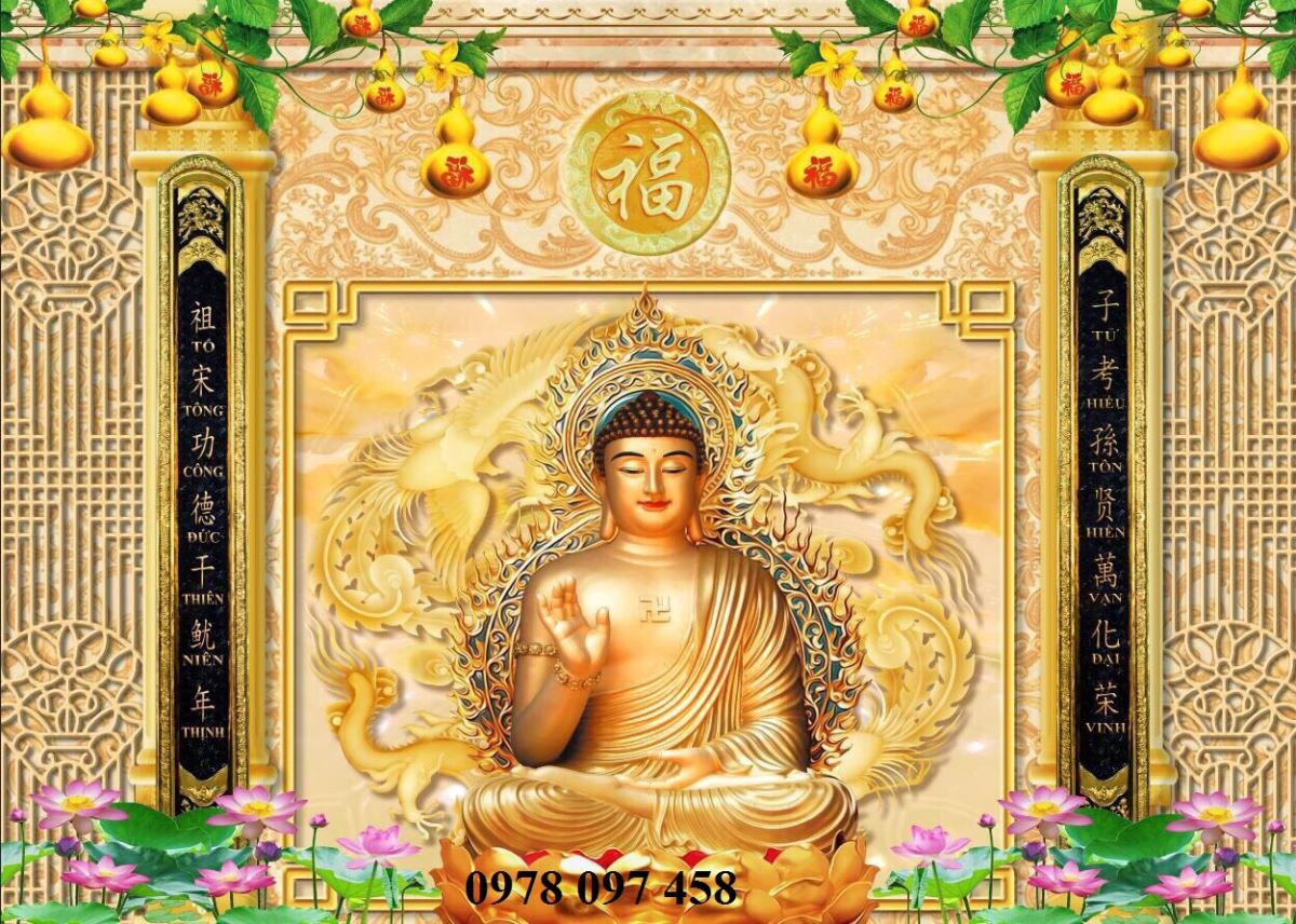 Bức tranh gạch 3D in hình Đức Phật