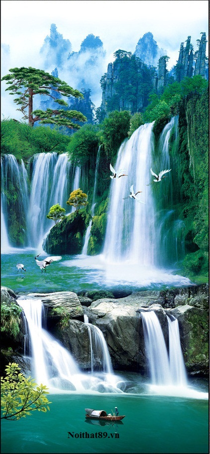 Tranh phong cảnh thác nước đẹp
