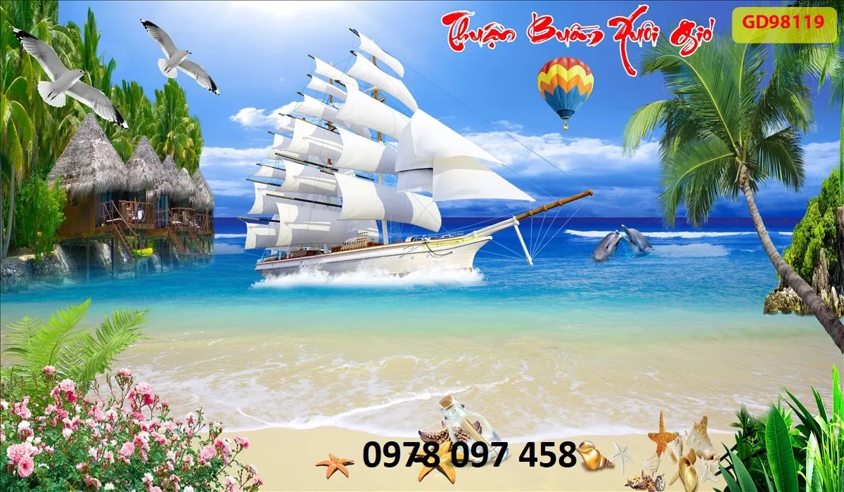 Thuận buồm xuôi gió - gạch tranh in 3D