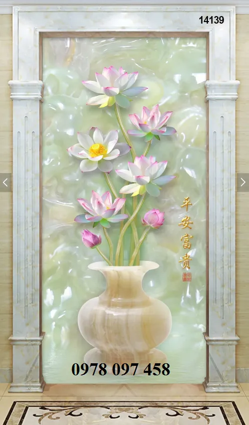 Tranh bình hoa - gạch tranh 3D