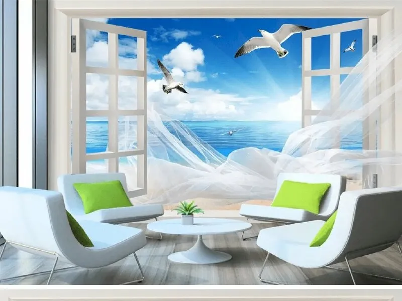 Tranh gạch men khung cửa sổ