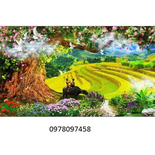 Tranh gạch men - ruộng bậc thang