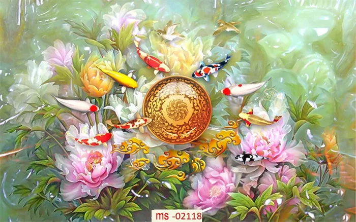 Tranh 9 chú cá - Tranh cửu ngư quần hội