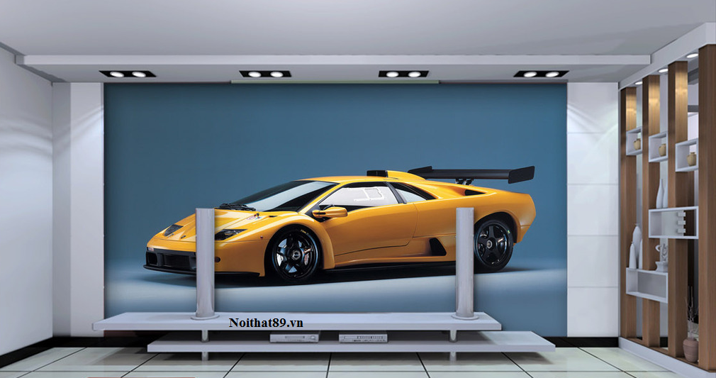 Tranh gach 3D ô tô siêu xe
