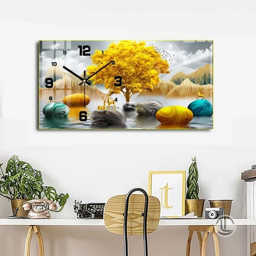 Tranh gạch họa tiết đồng hồ