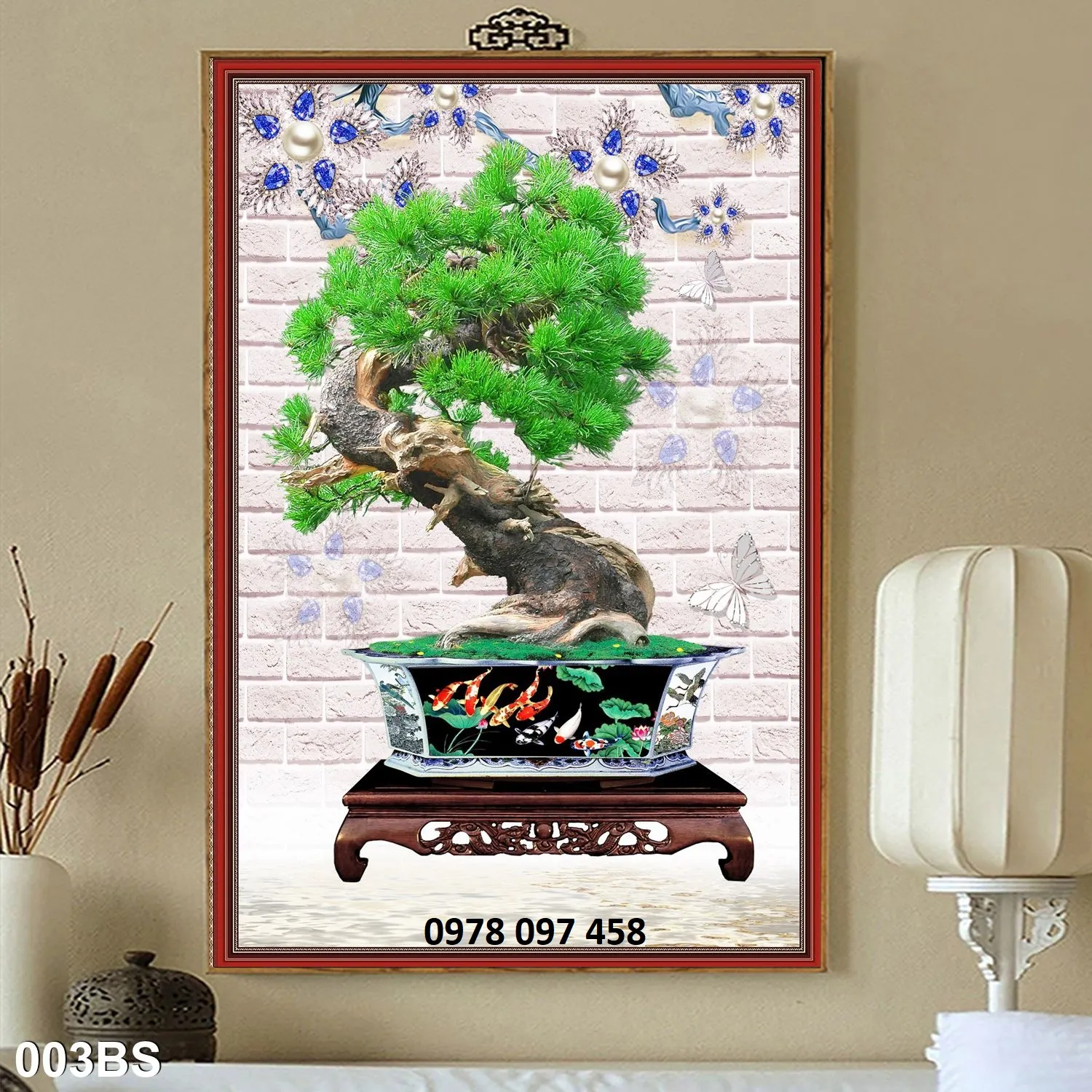 Mẫu tranh cây cảnh bonsai