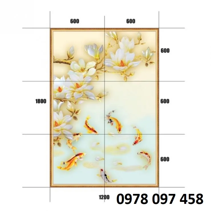 Tranh phong thủy ốp tường - gạch tranh 3D