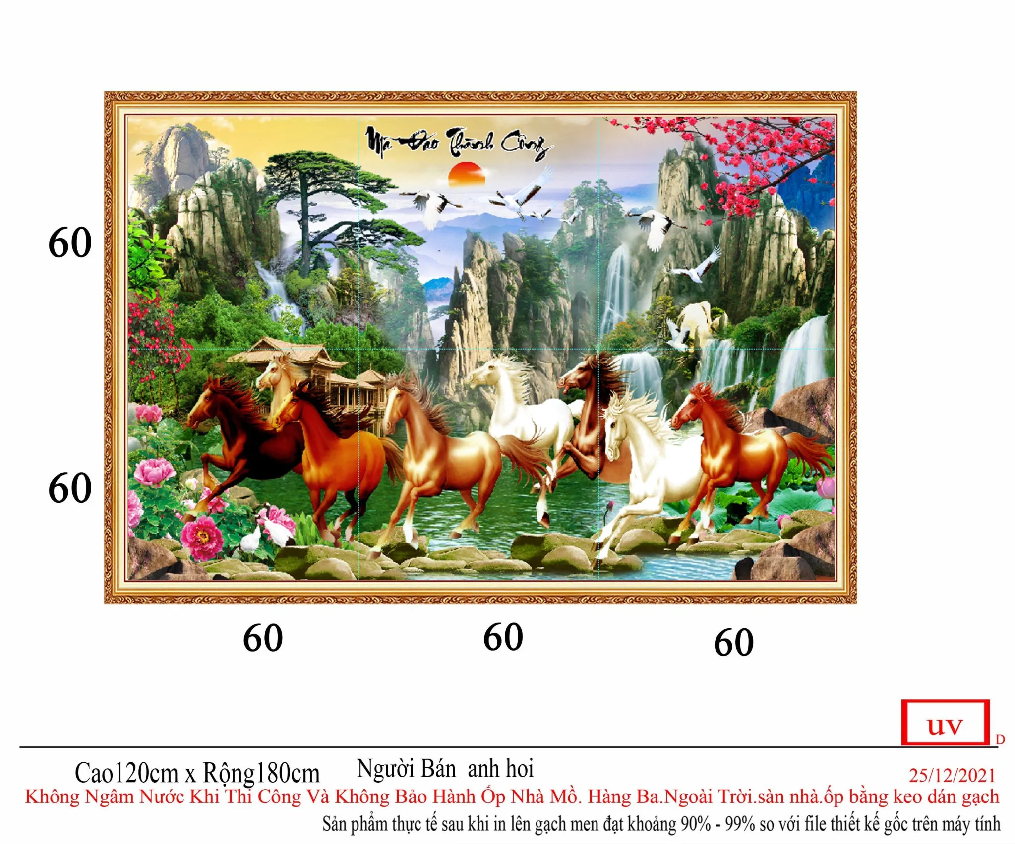 Tranh mã đáo thành công - gạch tranh in 3D