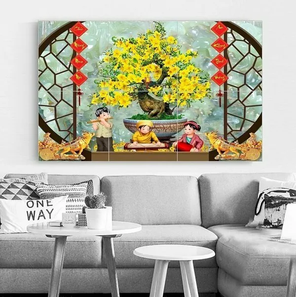 Bức tranh hoa mai sắc nét